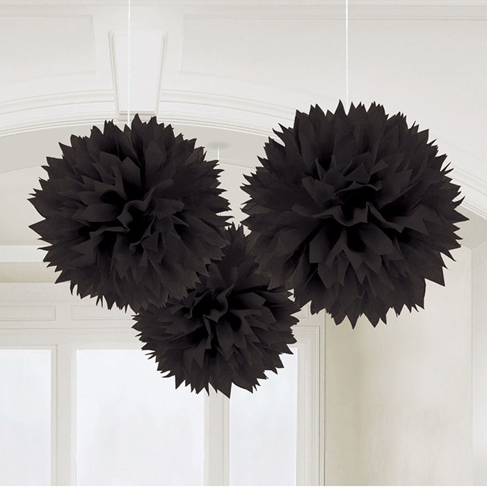 Amscan Lüks Siyah Renkli Ponpon Çiçek