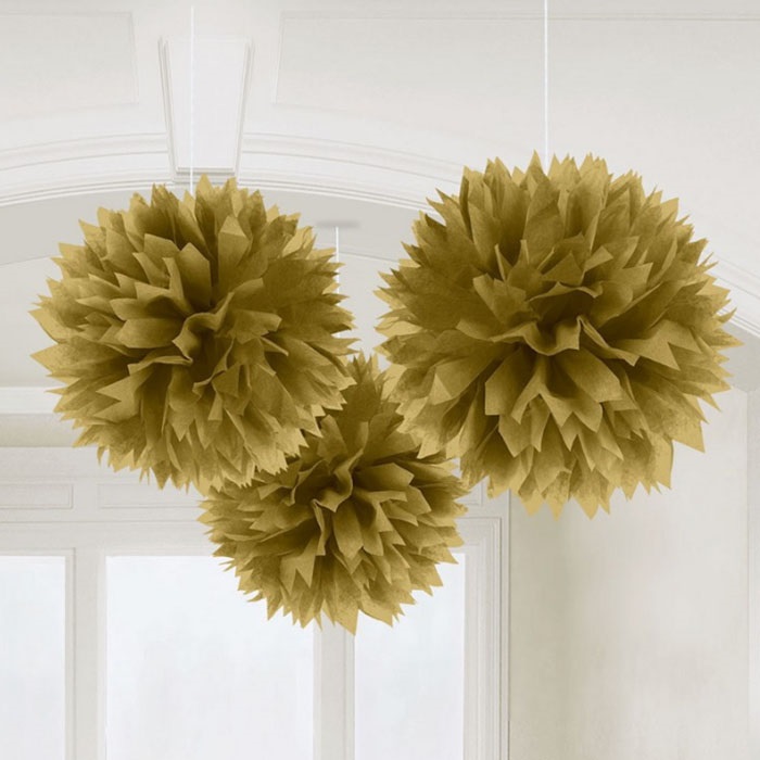 Amscan Lüks Gold Renkli Ponpon Çiçek