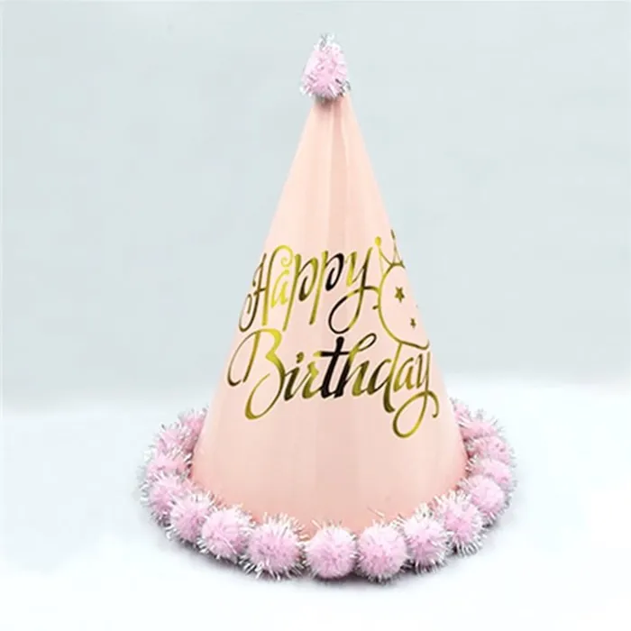 Makaron Pembe Ponponlu Parti Şapka