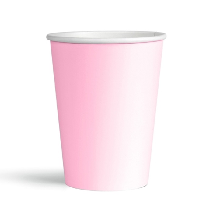 Makaron Pembe Renkli Karton Bardak