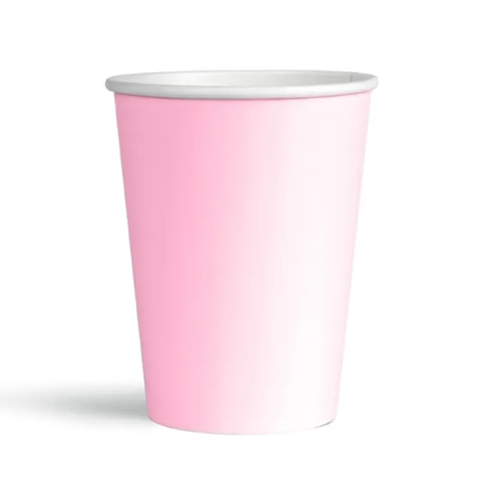 Makaron Pembe Renkli Karton Bardak