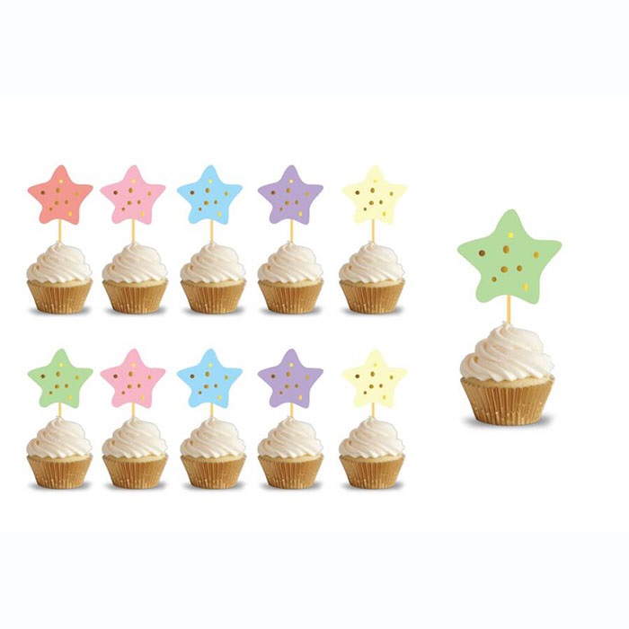 Makaron Renkli Cupcake Kürdan Süs