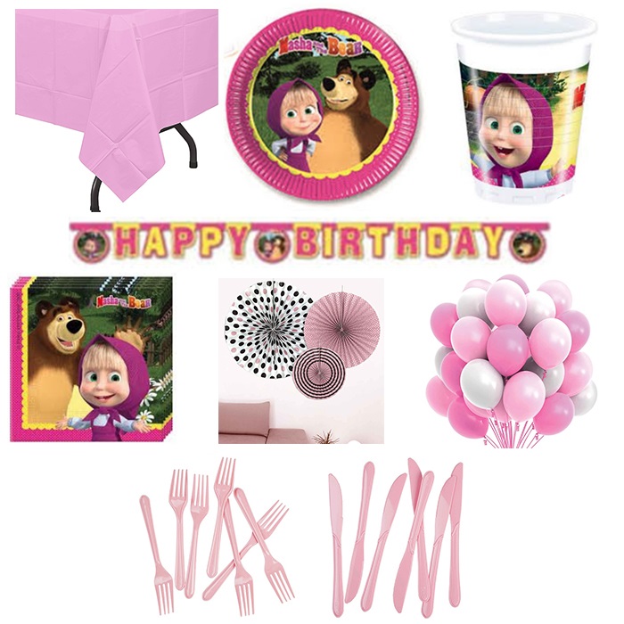 Masha Ve Koca Ayı Parti Seti 8 Kişilik