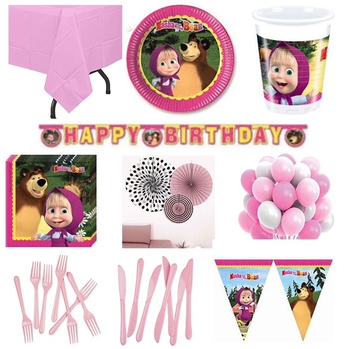 Masha Ve Koca Ayı Parti Seti 16 Kişilik