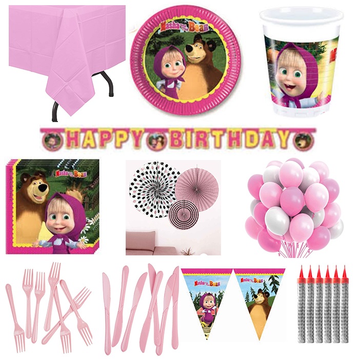 Masha Ve Koca Ayı Parti Seti 24 Kişilik