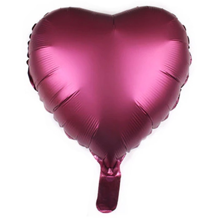Mat Fuşya Renkli Kalp Folyo Balon
