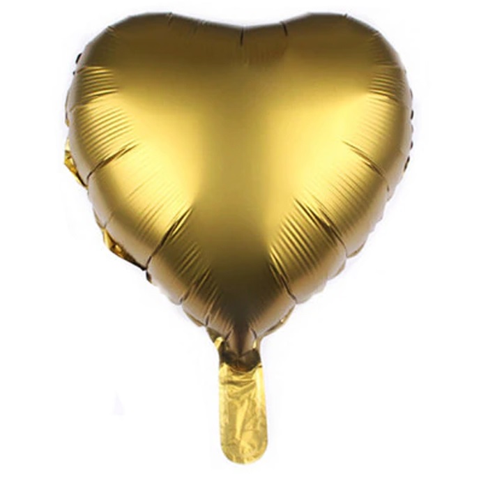 Mat Gold Renkli Kalp Folyo Balon