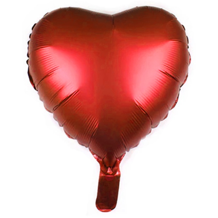 Mat Kırmızı Renkli Kalp Folyo Balon