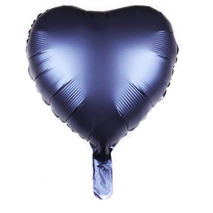 Mat Lacivert Renkli Kalp Folyo Balon