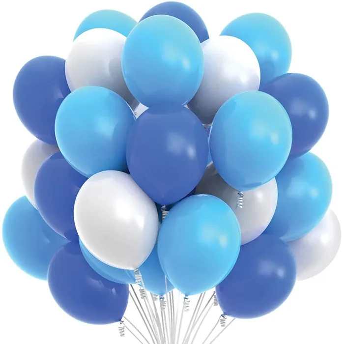 Mavi Beyaz Lacivert Renkli Pastel Balon