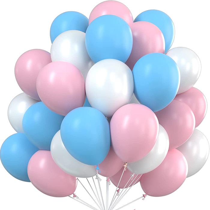 Mavi Beyaz Pembe Pastel Balon