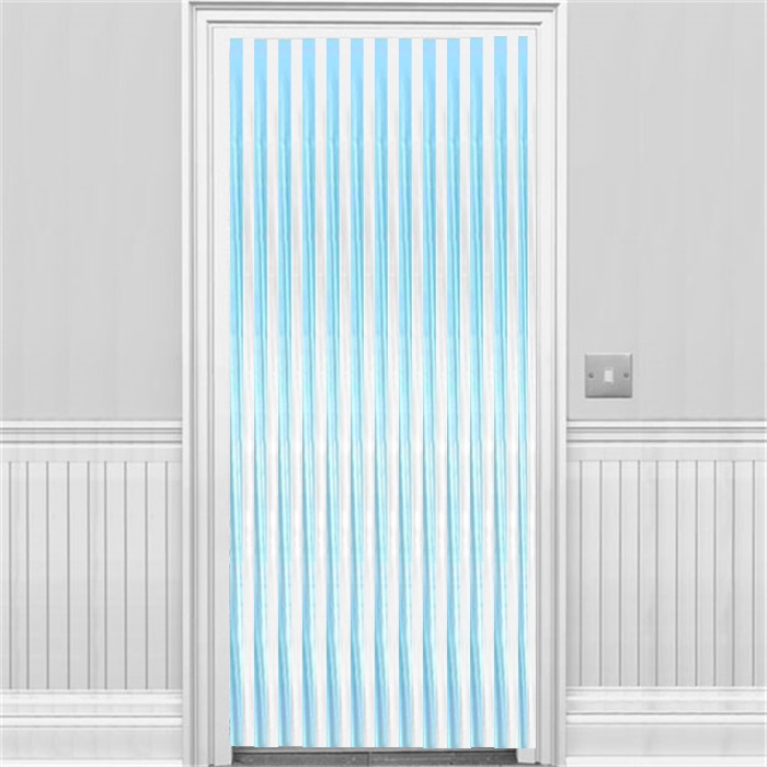 Mavi Beyaz Renkli Kapı Perdesi