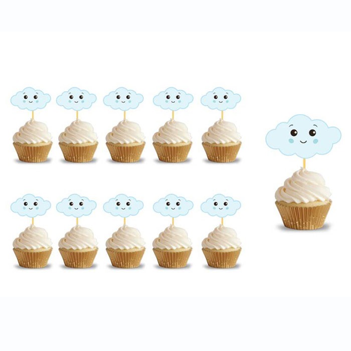 Mavi Bulut Cupcake Kürdan Süs