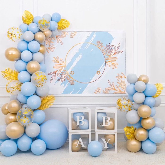 Mavi Gold Renkli Zincir Balon