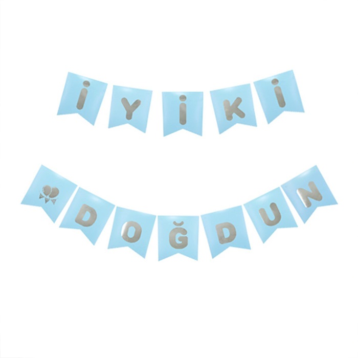 Mavi Gümüş İyi Ki Doğdun Yazı