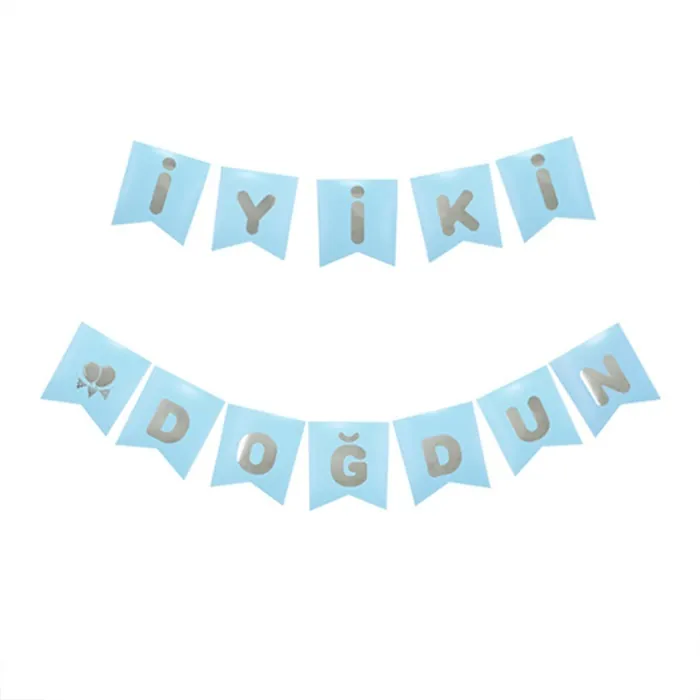 Mavi Gümüş İyi Ki Doğdun Yazı