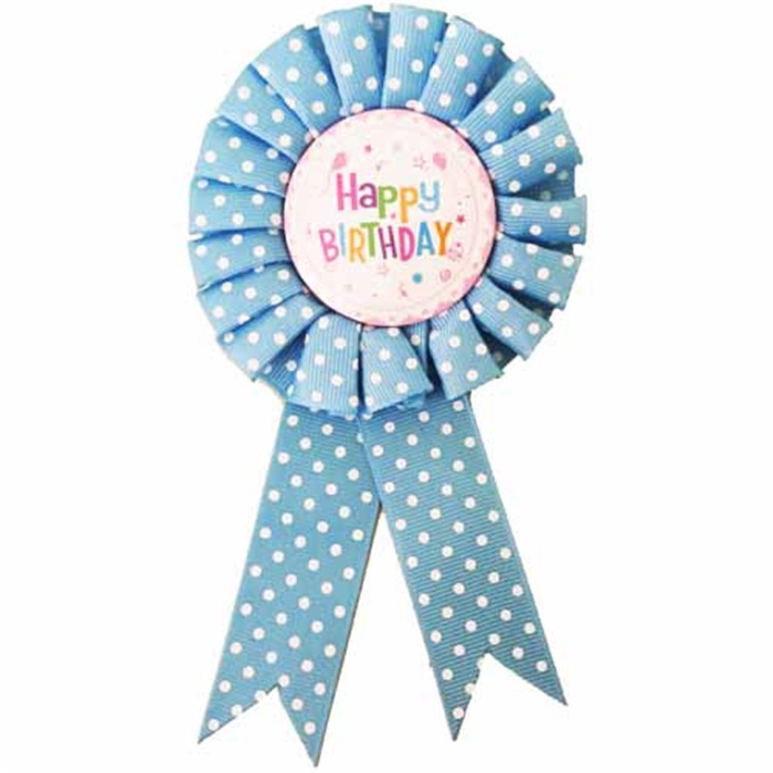 Mavi Happy Birthday Parti Rozeti