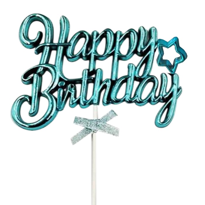 Mavi Happy Birthday Pasta Süsü