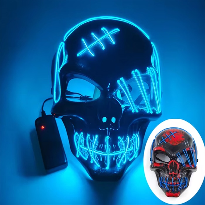 Mavi Led Işıklı Kuru Kafa Maske