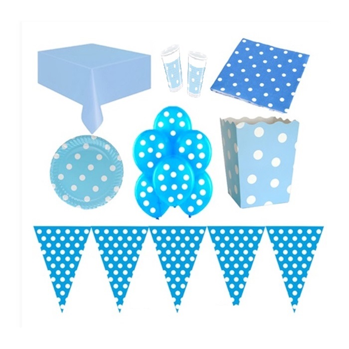 Mavi Puanlı Doğum Günü Parti Seti