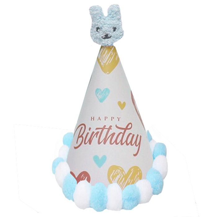 Mavi Beyaz Ponpon Külah Şapka