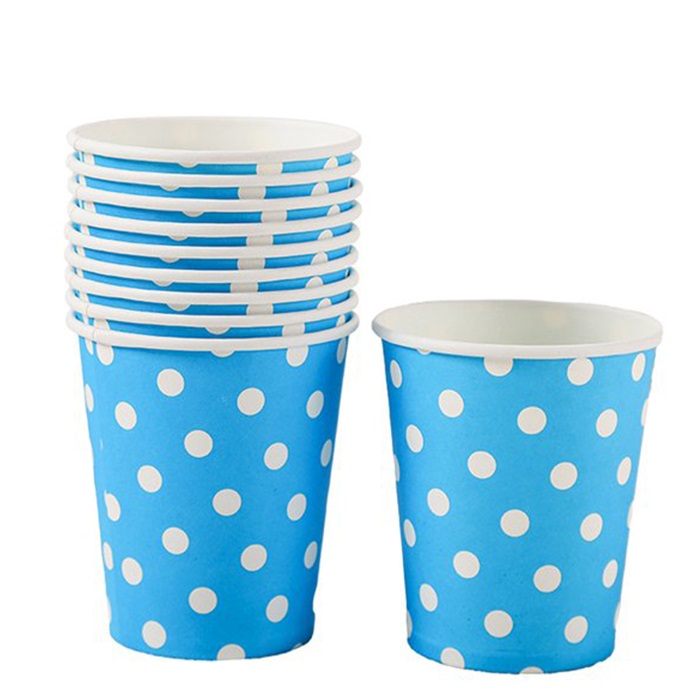 Mavi Puantiyeli Karton Bardak