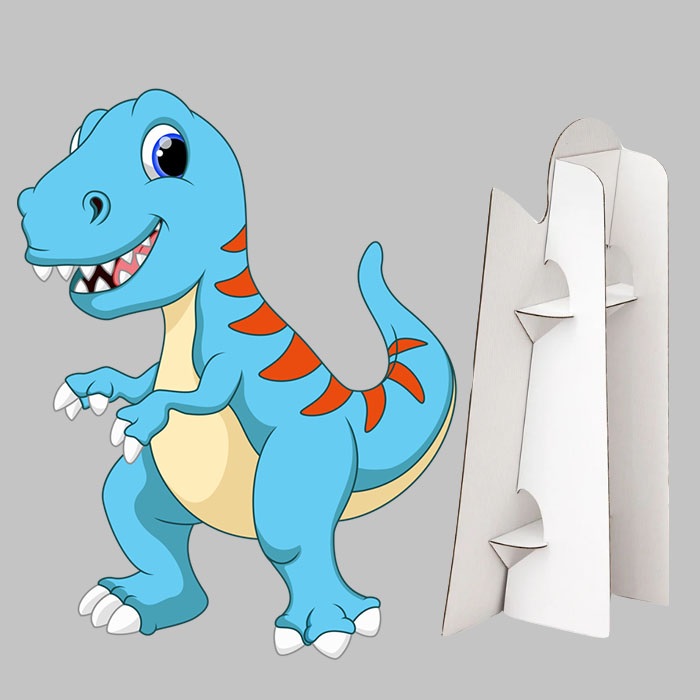 Mavi Renkli Dinozor Ayaklı Pano