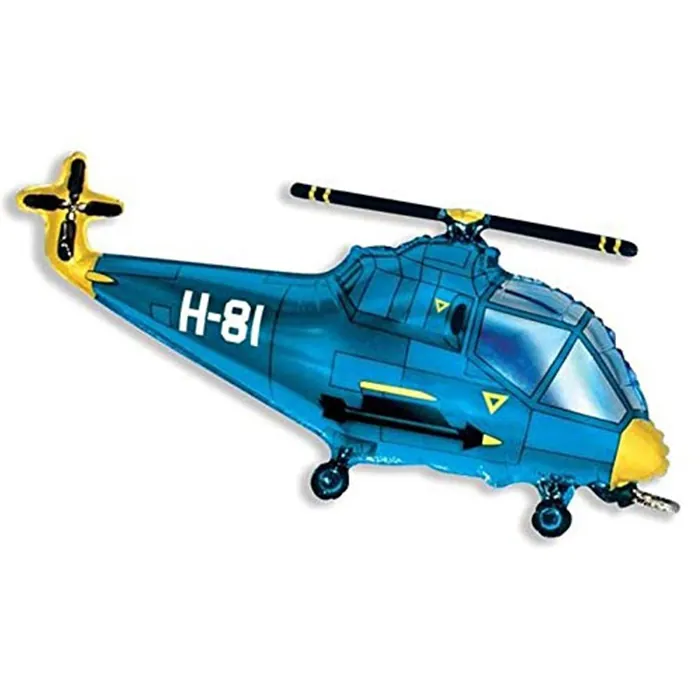 Mavi Renkli Helikopter Folyo Balon