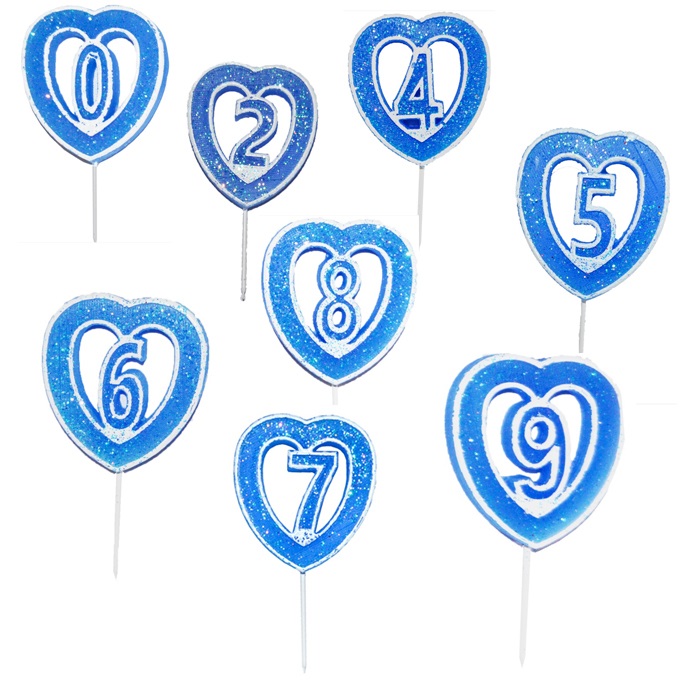 Mavi Renkli Kalp Rakam Pasta Mumu