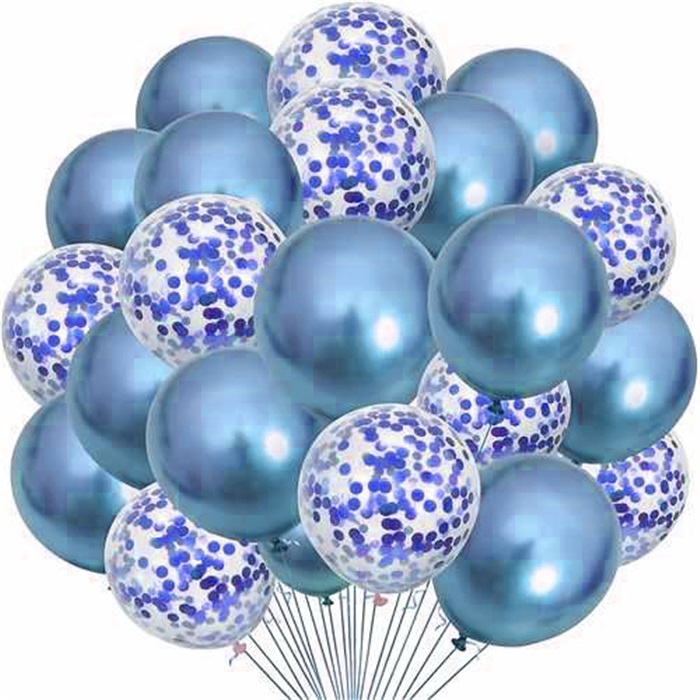 Mavi Renkli Krom Balon Uçan Balon