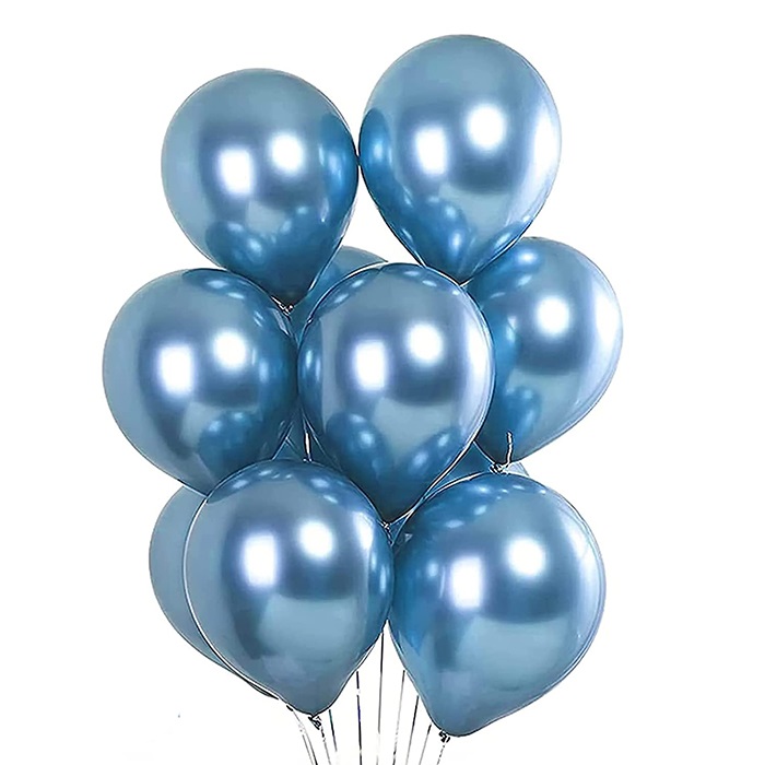 Mavi Renkli Krom Balon