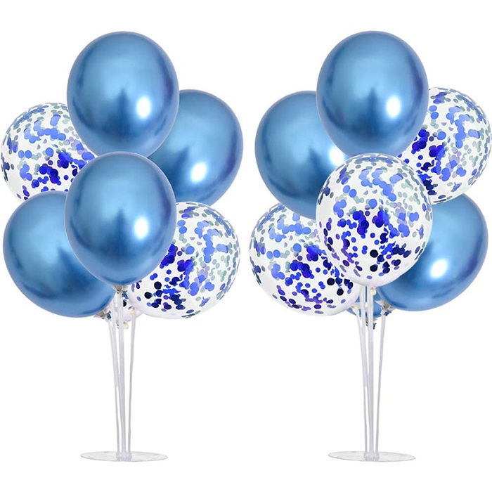 Mavi Renkli Krom Renkli Balon Standı