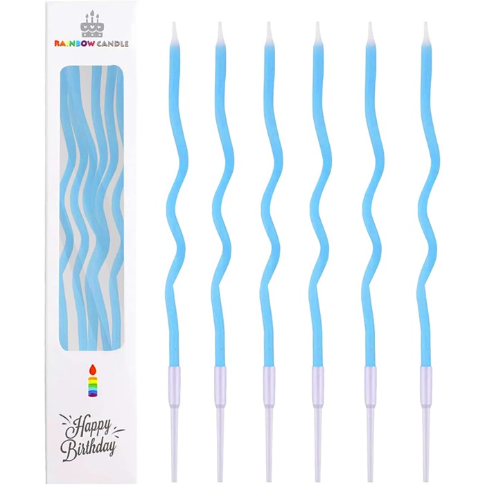 Mavi Renkli Pastel Spiral Pasta Mumu