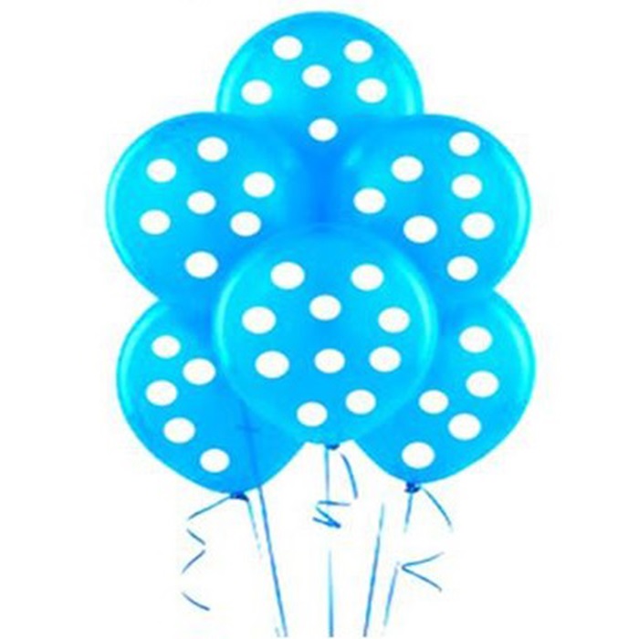 Mavi Üzerine Beyaz Puanlı Balon