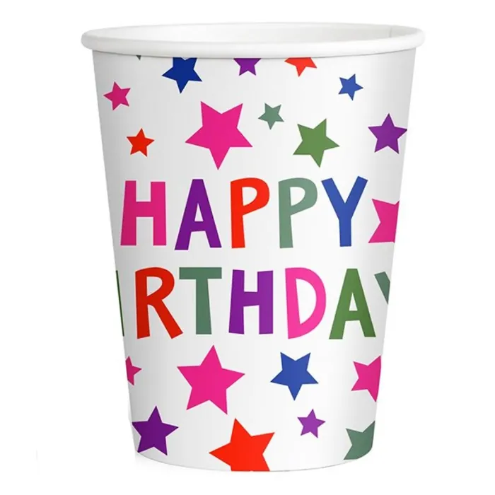 Yıldız Happy Birthday Karton Bardak