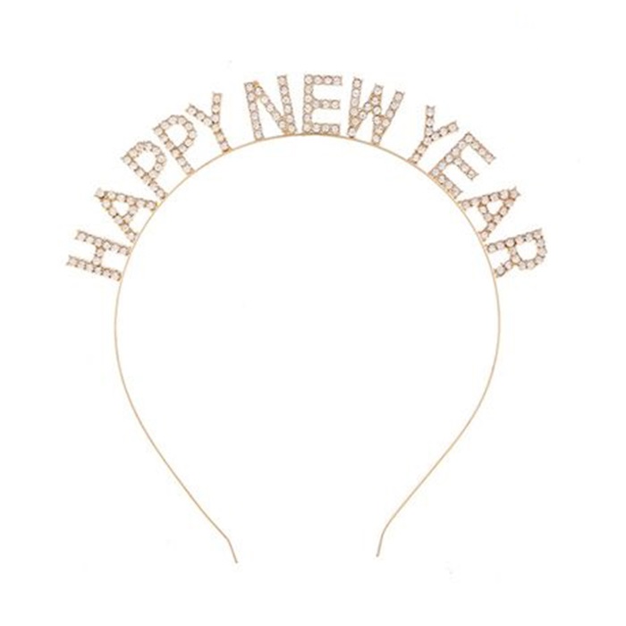 Gold Metal Happy New Year Taç