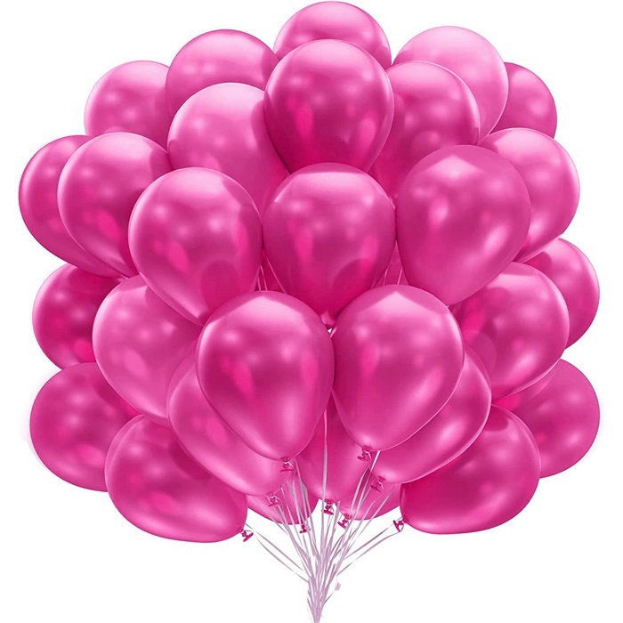Fuşya Renkli Metalik Balon