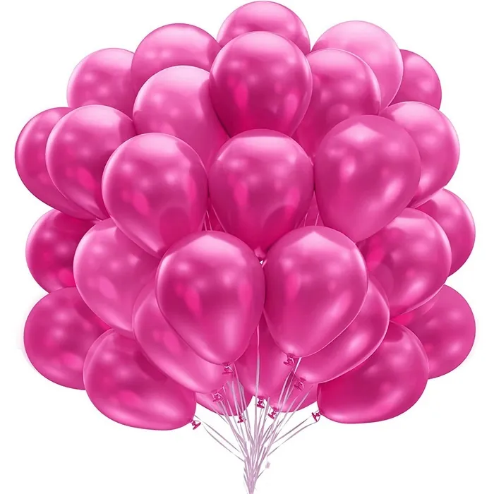 Fuşya Renkli Metalik Balon