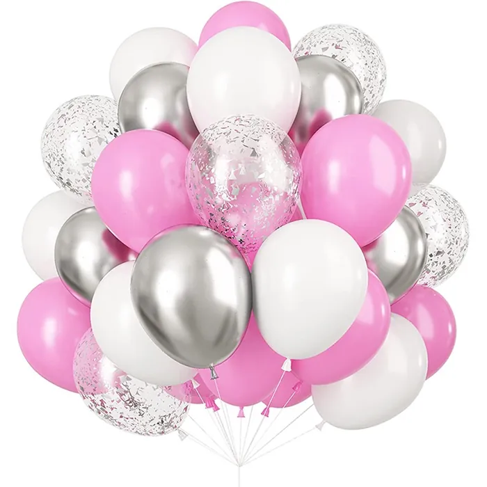 Metalik Korm Konfetili Balon Seti