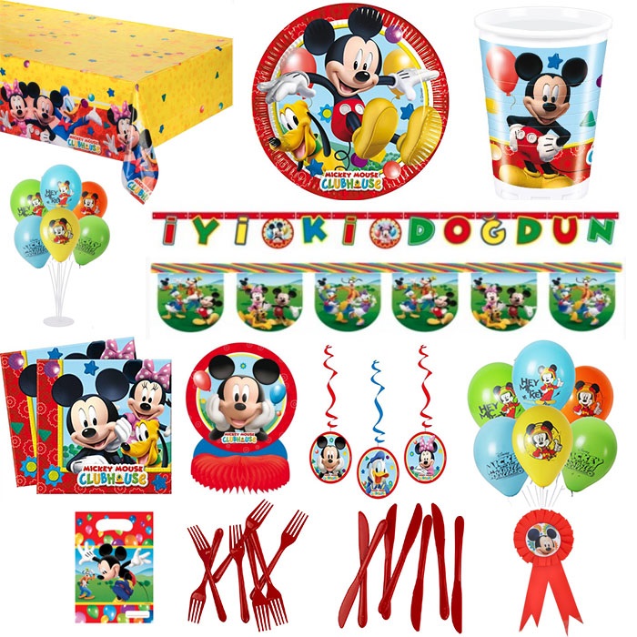 Mickey Mouse  Doğum Günü Parti Seti 24 Kişilik