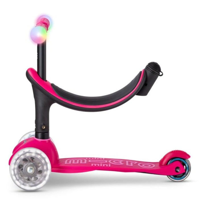 Micro Mini2grow Deluxe Magic Led 3 Tekerlekli Scooter Pink