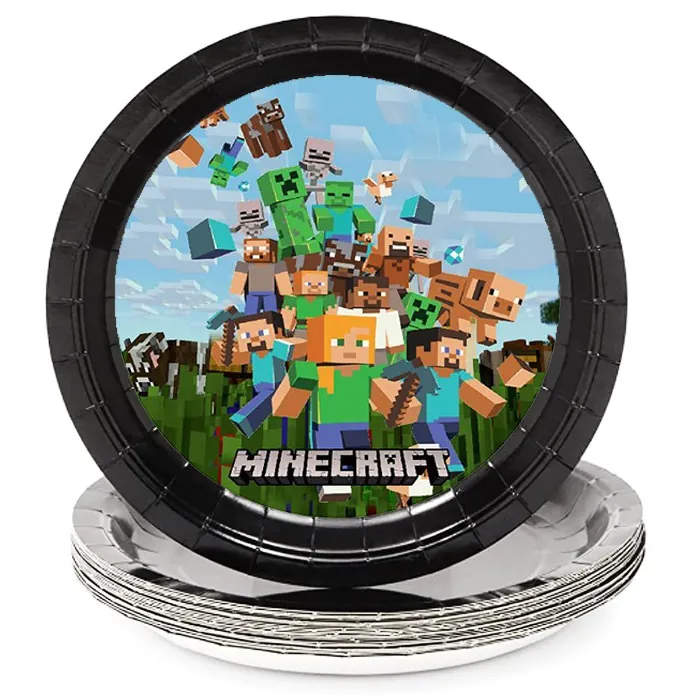 Minecraft Temalı Karton Tabak