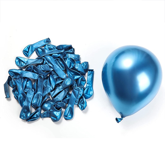 Mavi Renkli Mini Krom Balon