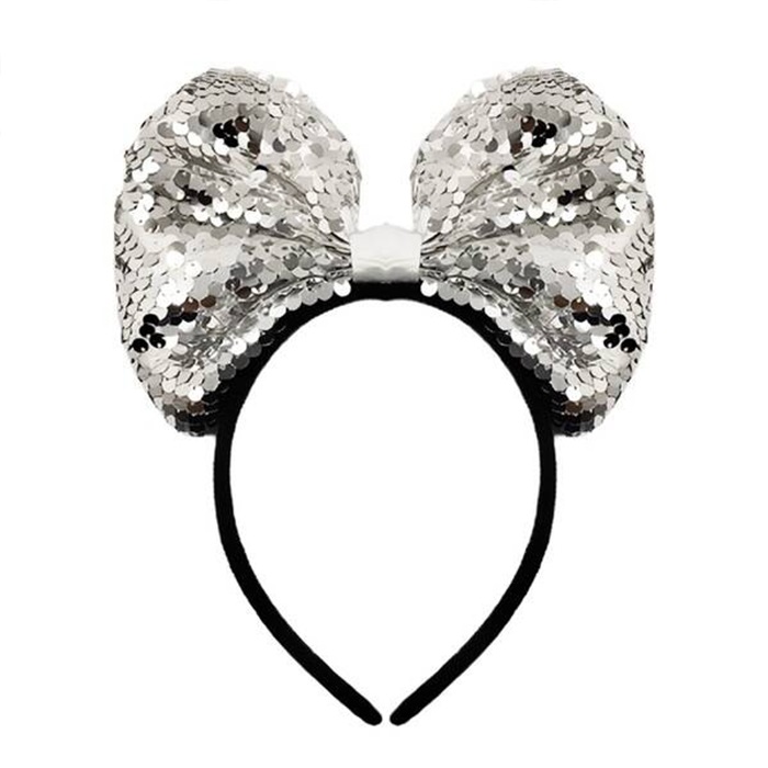 Gümüş Renkli Pullu Minnie Mouse Taç