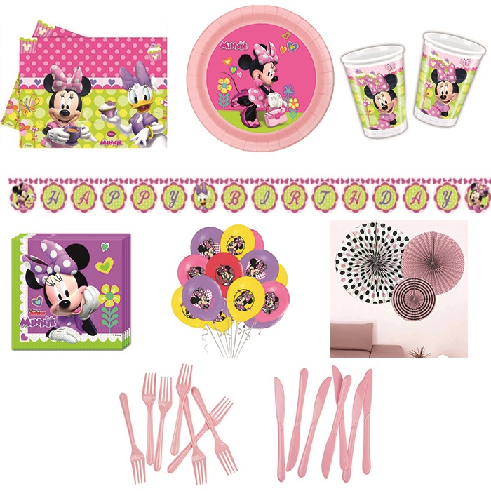 Minnie Mouse Temalı Doğumgünü Set 8 Kişilik