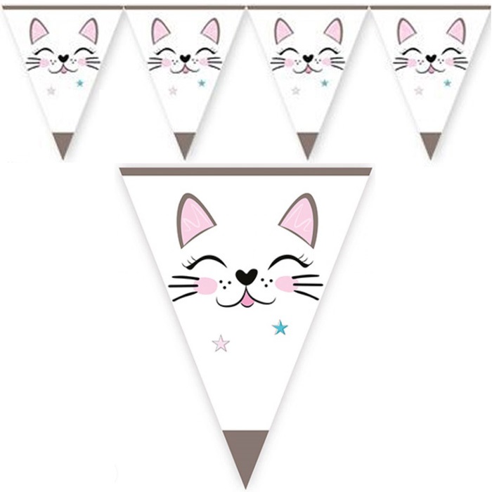 Miss Cat Temalı Bayrak Flama