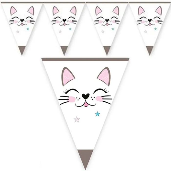 Miss Cat Temalı Bayrak Flama