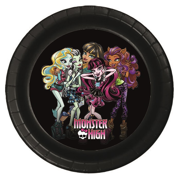 Monster High Temalı Karton Tabak