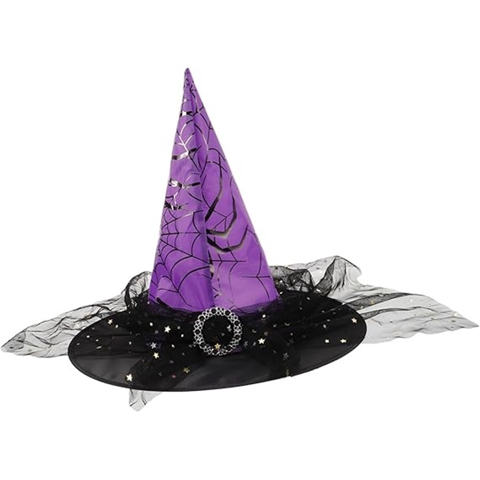 Mor Örümcekli Cadı Şapka