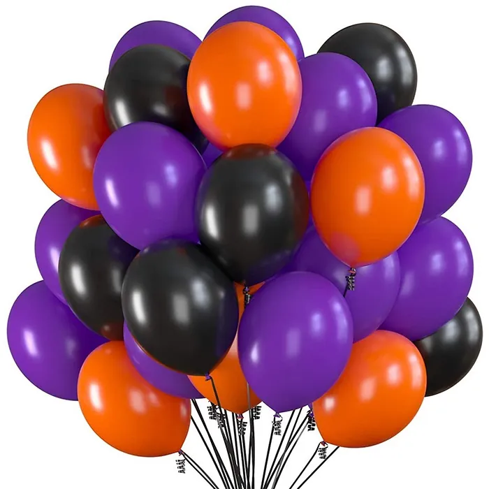 Mor Siyah Turuncu Renkli Pastel Balon